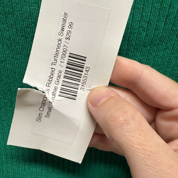 Green Ribbed Knit Sweater - Picture 2 of 2